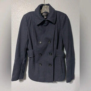 Victoria’s Secret NAVY Double Breasted Wool Blend Peacoat Retro SZ 6 Women EUC